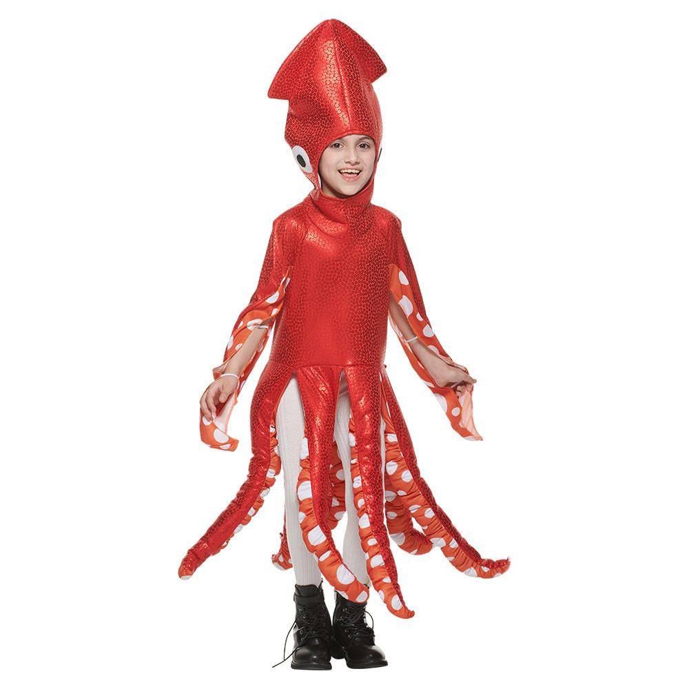 Halloween Octopus Child Costume For Kids Boys Girls School Party Plush Polyester