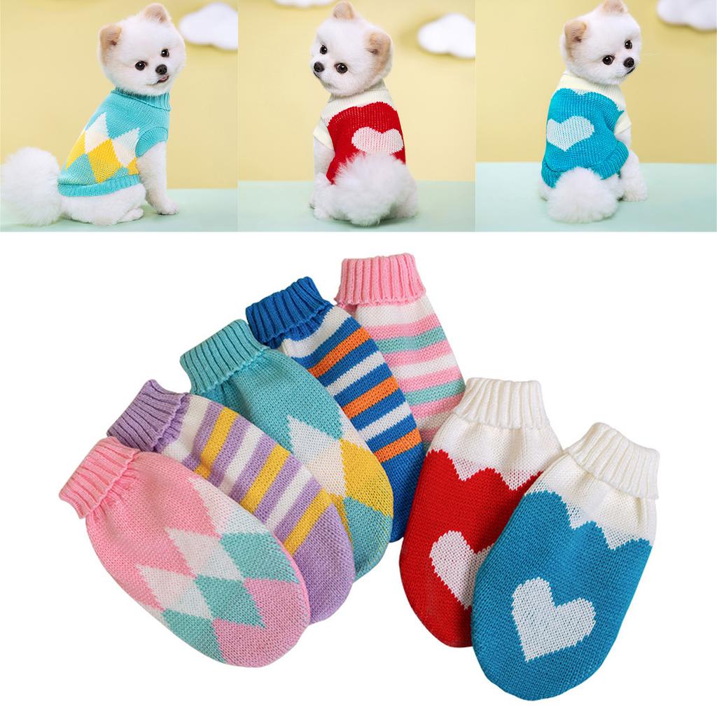 Cat Dog Sweater Warm Pet Clothes for Spring Autumn Pet Puppy Winter Clothing Pullover Sweater Small Dog Pet Accessories
