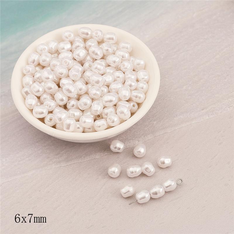 Геометрическая форма имитация жемчуга из АБС-пластика, бусины с прямым отверстием, браслет «сделай сам», ювелирные аксессуары