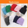 Solid Color Plush Ball Knitted Cap Breathable For Fall Season Gift Fashion