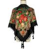 90*90cm Russian National Floral Print Square Scarf for Women