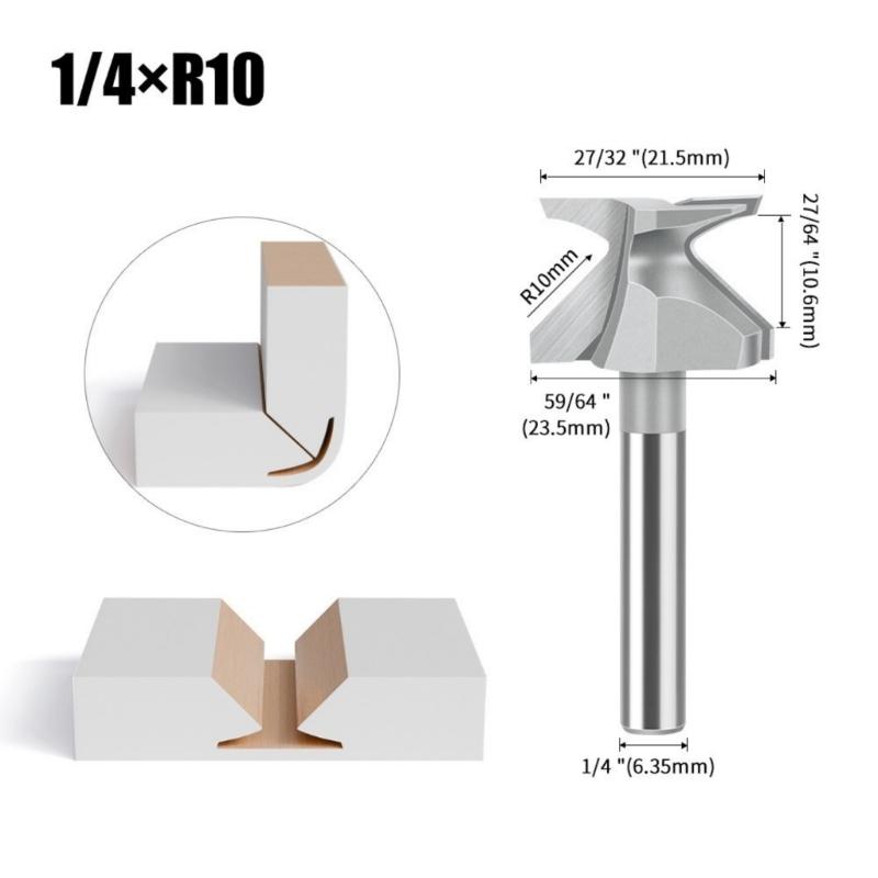 Precisions R10 Curved Woodworking Cutter Chamfer Router Bit Steel Grooves Cutter For Furniture Manufacturing