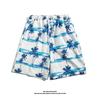 Ice Silk Cool Hawaiian Beach Shorts Men'S Summer Thin Design Japanese Retro American Trendy Brand Casual Five Quarter Pants