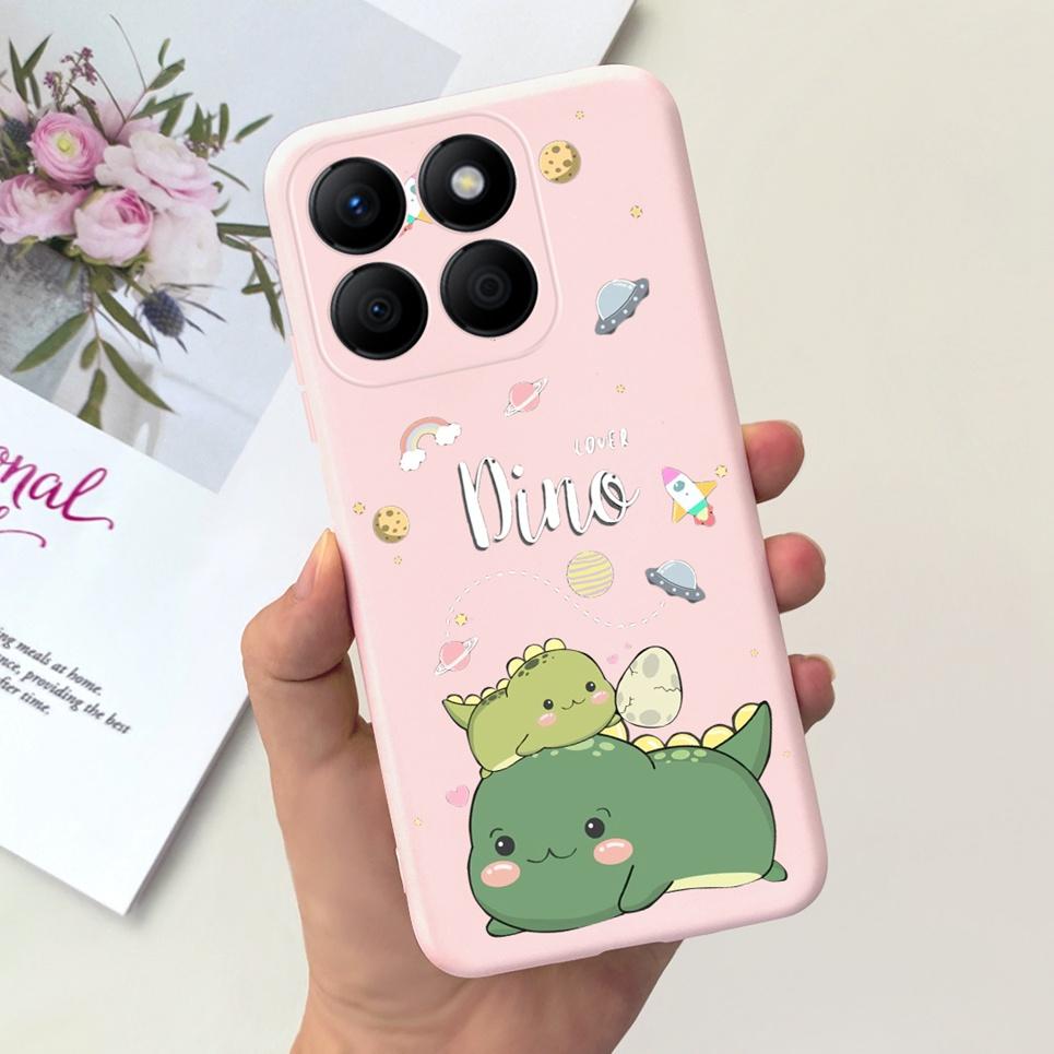 Space Man Dinosaur Back Bumper For Honor X8b Honor X9b Phone Case Matte Liquid Silicone HonorX8b X 8 b Soft Housing Funda Etui