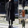Men's Overcoat Trendy Loose Casual Stylish Autumn Winter Solid Color Long Sleeve Coat for Off-Duty Office Look