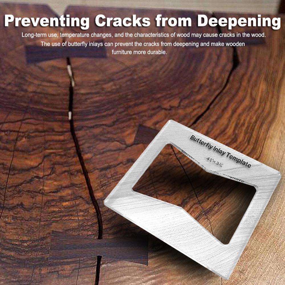 Вспомогательный инструмент для фрезерования пазов, четкий резка пазов, шаблон для бабочки по дереву, шаблон для фрезерования, шаблон для инкрустации бабочкой для декоративных целей