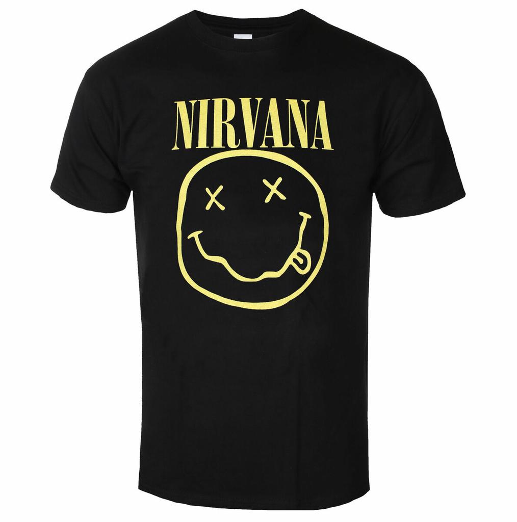 Ретро Хлопковая Футболка с Графикой Nirvana Унисекс Летняя С Коротким Рукавом Модный Бренд Футболка Роскошная Повседневная Винтажные Футболки