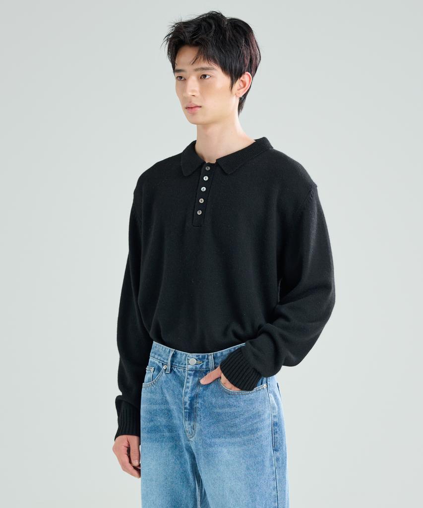 ZPLISH Wool Collared Knit Black