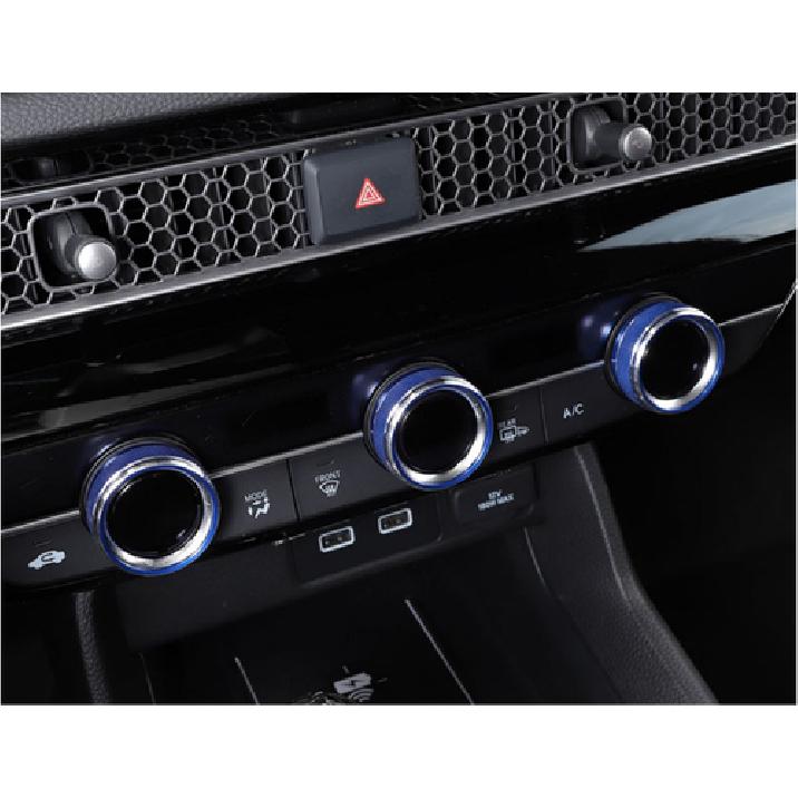For Honda Civic   Air Condition Knob Button Ring Cover Blue Decor
