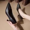 Новые удобные кожаные женские черные туфли на высоком каблуке женские офисные рабочие туфли роскошные туфли на высоком каблуке женские