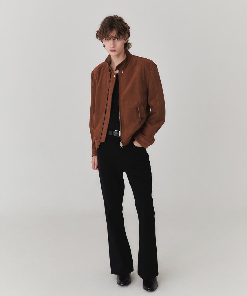 Kineto Suede High-Neck Jacket_Camel