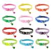 Cat Collar 12 Color Cat Necklace And Cat Paw Print Adjustable Collar Small Dog Collar Bell Positioning Pet Collar Pet Supplies