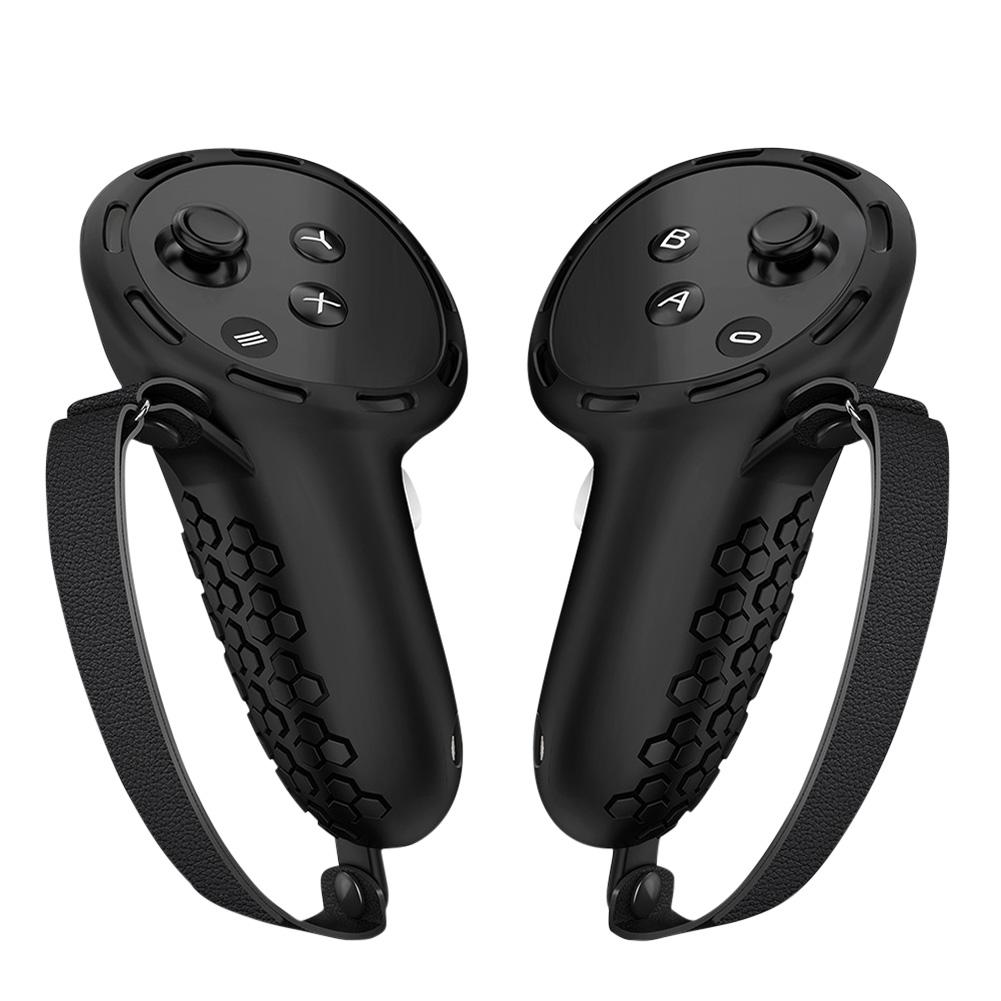 Силиконовые накладки на контроллеры с ремешками для костяшек для Meta Quest 3S Нескользящая накладка на рукоятку для Meta Quest 3 VR-аксессуары Накладка-грип