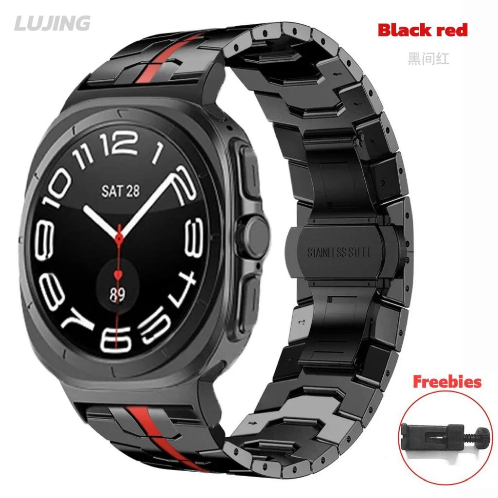 Ремешок цвета ультратитана для Samsung Galaxy Watch 7 Ultra 47 мм, ремешок без зазоров, изогнутый конец, металлический браслет для GALAXY 7 47 47 мм, ремешок Correa