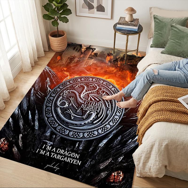 Targaryen Legacy Living Room Non-Slip Area Rug Soft Carpet for Bedroom Game Playroom Sofa Office Home Decor Doormat Christmas Gift C9211383