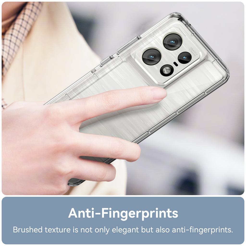 For Motorola Edge 50 Pro 5G Clear Phone Case WANLONFENG MF2 Series TPU Acrylic Cover with 2Pcs Tempered Glass