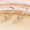 Chic Snake Pattern Alloy Stud Earrings In Gold And Silver For Women Vintage Fashion