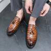 Мужские деловые туфли класса люкс в итальянском стиле, модные мужские деловые туфли для ночного клуба, свадебного платья, вечерние туфли-лоферы