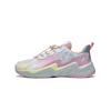Li Ning Youth Childrens Glow In The Dark Shock Absorbing Rebound Casual Shoes Kids Shoes Pink Gray YKCT108-2