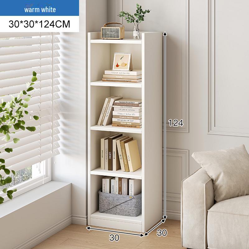 Компактная угловая книжная полка: Небольшой узкий стеллаж для хранения вещей дома или в офисе