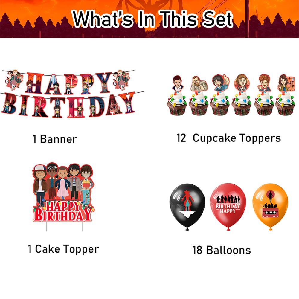 32шт украшения для незнакомой вечеринки в комплекте торт Топпер Воздушные шары Баннеры