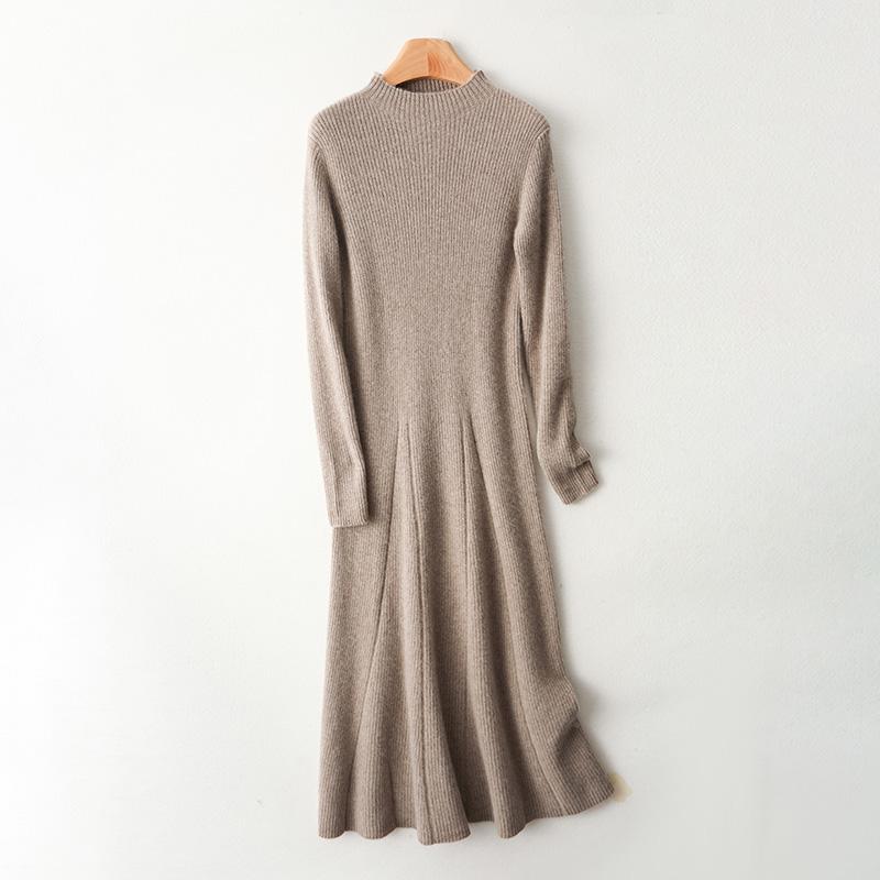 Женское платье-свитер 100% шерсть MODERN NEW SAGA Водолазка вязаный длинный пуловер зимние джемперы шерстяное длинное платье женское