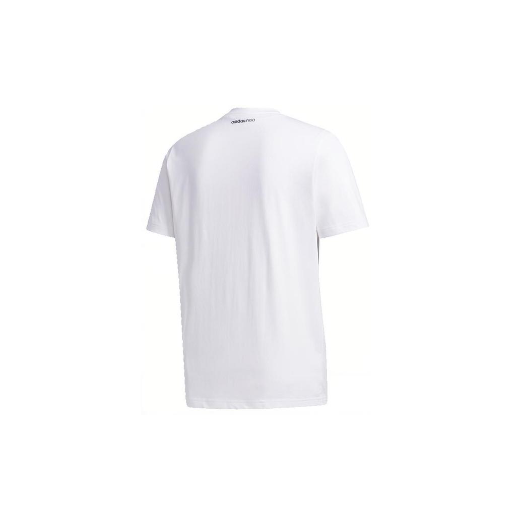 Adidas Neo Alphabet Print Sports Straight T-Shirt Men Tops White GJ8773