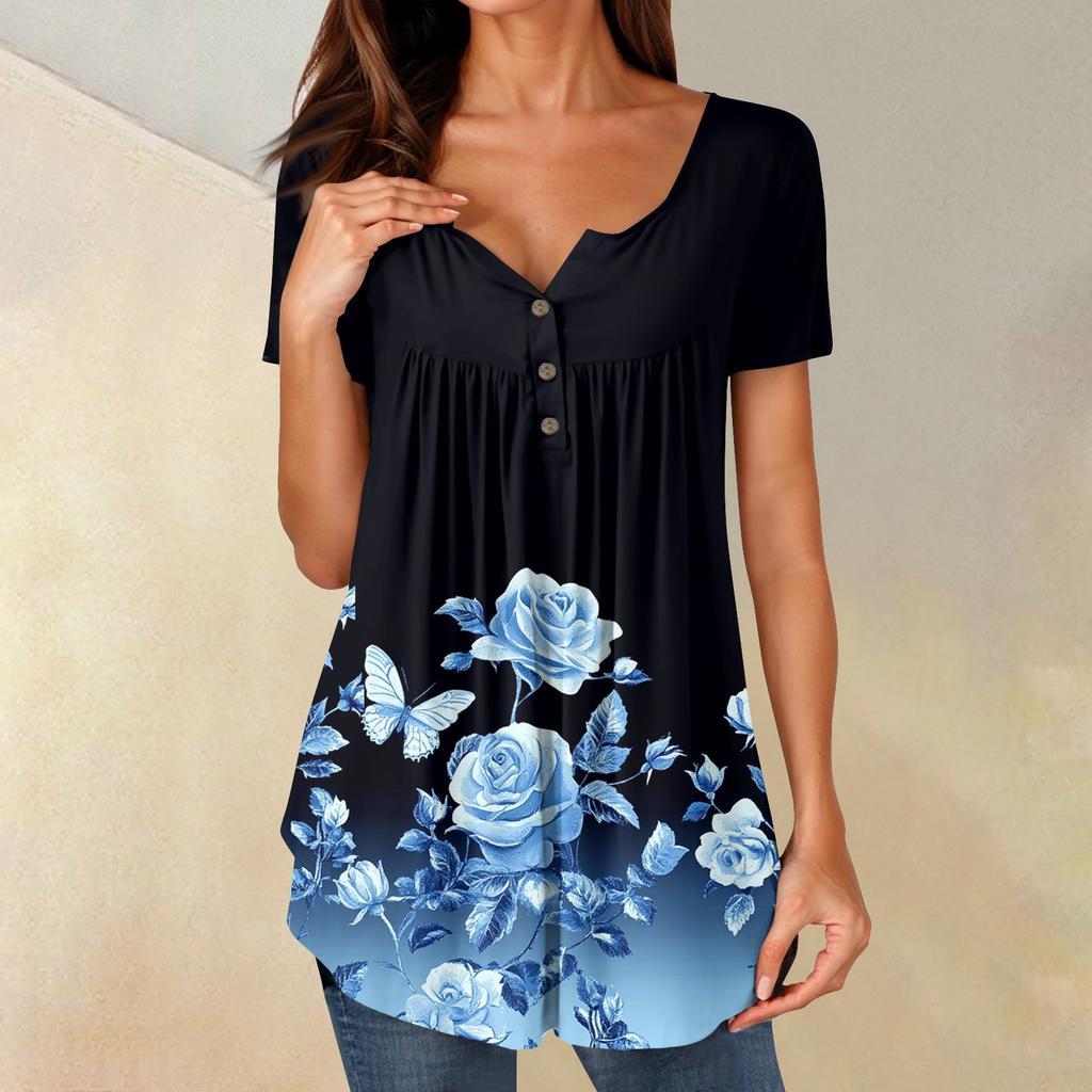 Женские туники, топы, нарядные, повседневные, летние, рубашки с коротким рукавом, свободный крой, плиссированный топ в стиле бохо