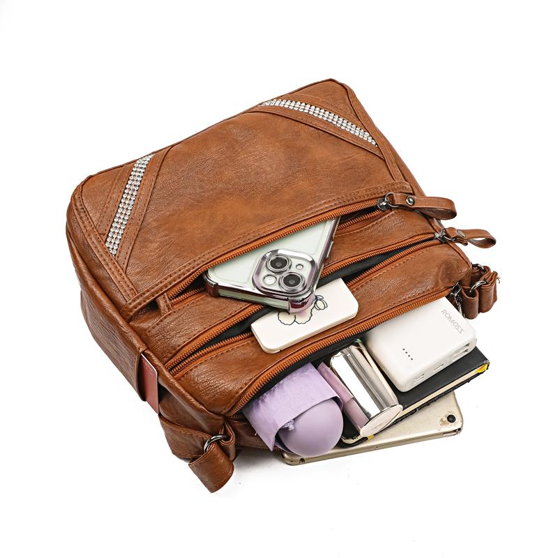 Женская сумка многослойная сумка для мамы ретро большая вместительная сумка через плечо