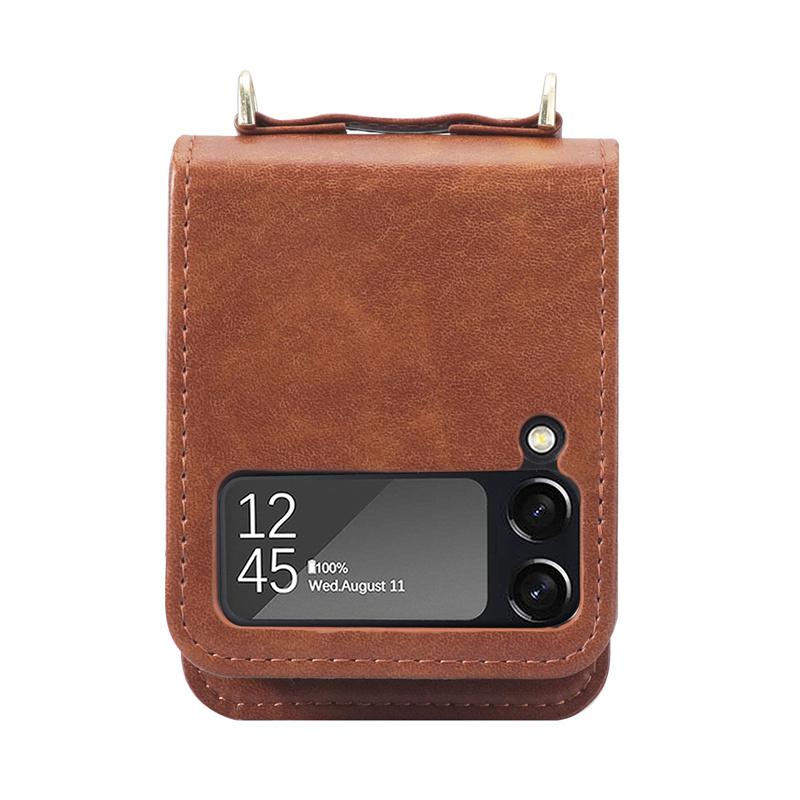 Роскошный ремешок для ожерелья через плечо с цепочкой в форме сердца, однотонный чехол для Samsung Galaxy Z Flip 5 Z Flip4 Z Flip3