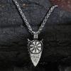 Vintage Norse Compass Spear Necklaces Men Stainless Steel Self-defense Amulet Vikings Trinity Arrow Pendant Scandinavian Jewelry