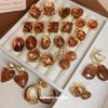 Maillard высокий стиль серебряная игла геометрические неправильные смола сердце серьги темперамент легкая роскошь пусеты модные серьги женщины