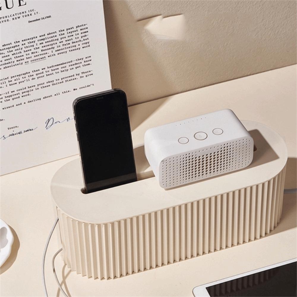 Dustproof Cable Management Box Removable Lid Cable Storage Box Phone Stand Slot Home Office