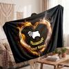 Derby County Personalized Fleece Blanket With Football Logo, Custom Name Text Soft Warm Home Throw Blanket