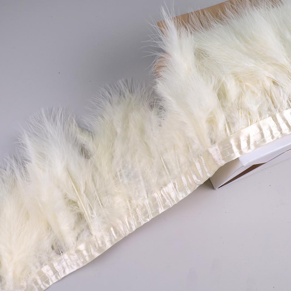 10 Meters Natural Turkey Marabou Feather Trim Ribbon Feather Fringe For Wedding Dress Decor Sewing Accessories Plumas