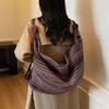 Ленивый ветер сумка-тоут большая вместимость женская новая ретро на косую через плечо модная универсальная холщовая сумка в полоску сумка на плечо