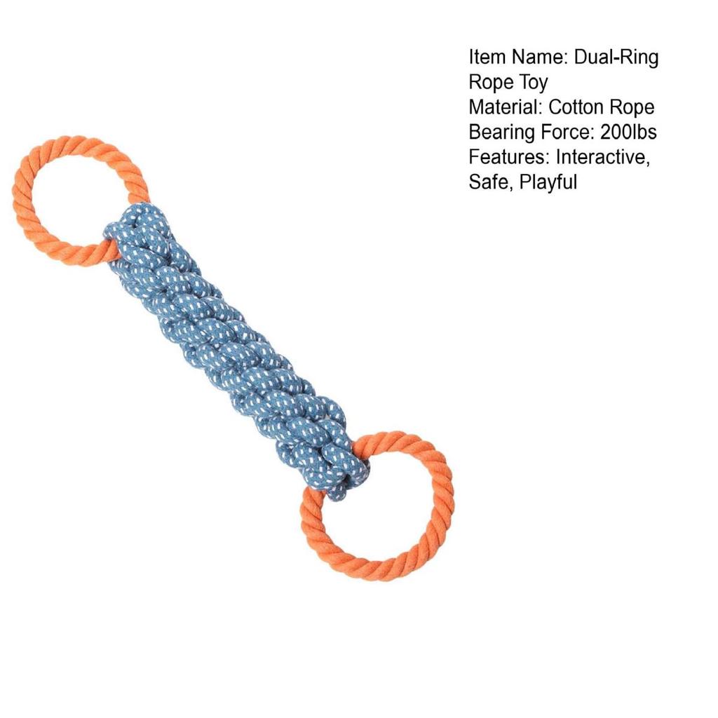 Игрушка-веревка для собак Yousheng с двумя кольцами, интерактивная игрушка для перетягивания каната, устойчивая к укусам, прочная веревочная игрушка для собак средних и крупных пород