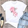 (Asian Size) Tee Top Flower Lovely Plant Trend Cute Women T Shirt Woman Female Short Sleeve Clothing Print Fashion Graphic T-shirts