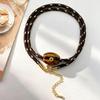Винтажное Ожерелье из Натурального Камня, Бусин и Плетеной Веревки, Легкое DIY Украшение для Вечернего Выхода, Вечеринки