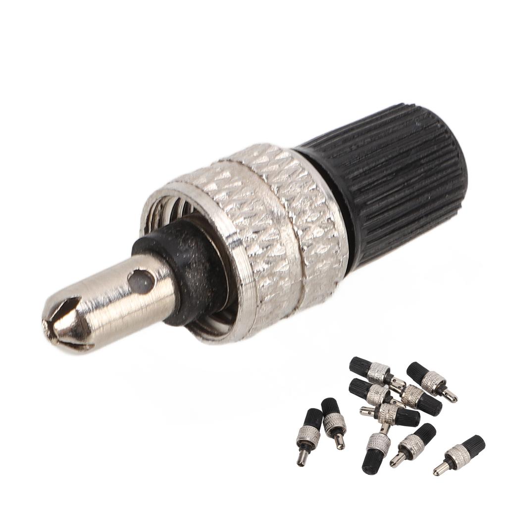 Комплект из 10 шт. сердечников клапанов для велосипедных шин с колпачком из никелированной латуни, немецкие стержни клапанов для электромобилей