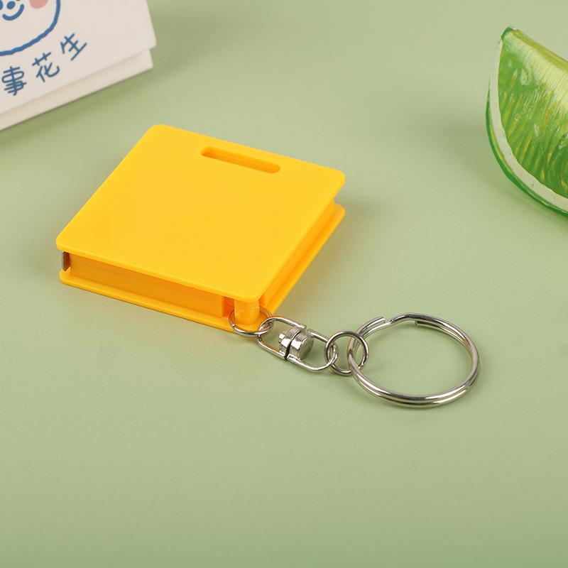 1M Portable Mini Multifunctional Keychain Square Steel Tape Measure With Gradienter
