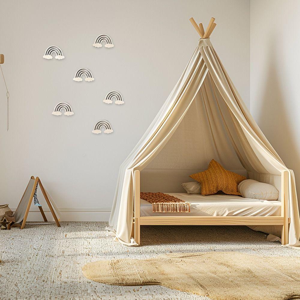 Сделай сам Наклейки на стену Облака 3D Наклейки на стену Милые Деревянные наклейки Настенные украшения Декор детской комнаты