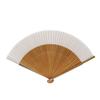 Onishi Ken Seihan "Ripple" Fan, Solid Cotton, 23cm, Off-White, S22-MTM01, Made with Japanese Fabric
