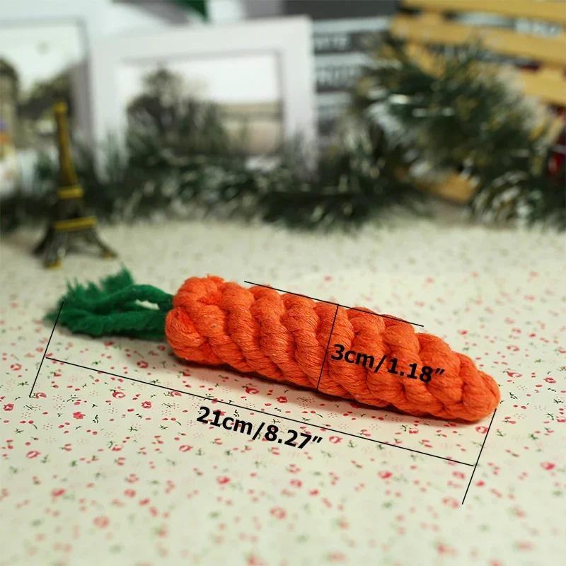 «Игривая» прочная жевательная игрушка для собак в форме морковки с веревочным узлом — интерактивная игра, стимулирующая скрежетание зубами для средних пород