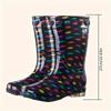 [Slip-Resistant Rain Boots] High Quality Women's Rain Boots | Slip-Resistant Mid-Calf PVC Water Shoes with Fruit Pattern, Durable Outdoor Footwear