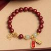 Good Luck Peanut Cinnabar Bracelet for Women S9Pure silver gold-plated peanut luxury niche rabbit bracelet birthday gift