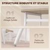 Ensemble Table Salle A Manger Avec 2 Chaises Et Banc Assises Rembourrees Pour Salon Petit Espace Chene Et Blanc