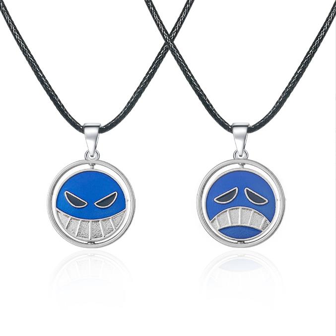 Ace Necklace for Women Men Anime Metal Necklaces Jewelry Rotating Pendant Chains Choker Collares Charm Gift