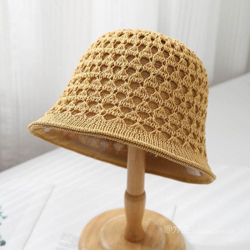 Весенне-летняя шляпа-ведро, женская дышащая шляпа, женская тонкая шляпа-ведро от солнца, модная шляпа для отдыха на природе