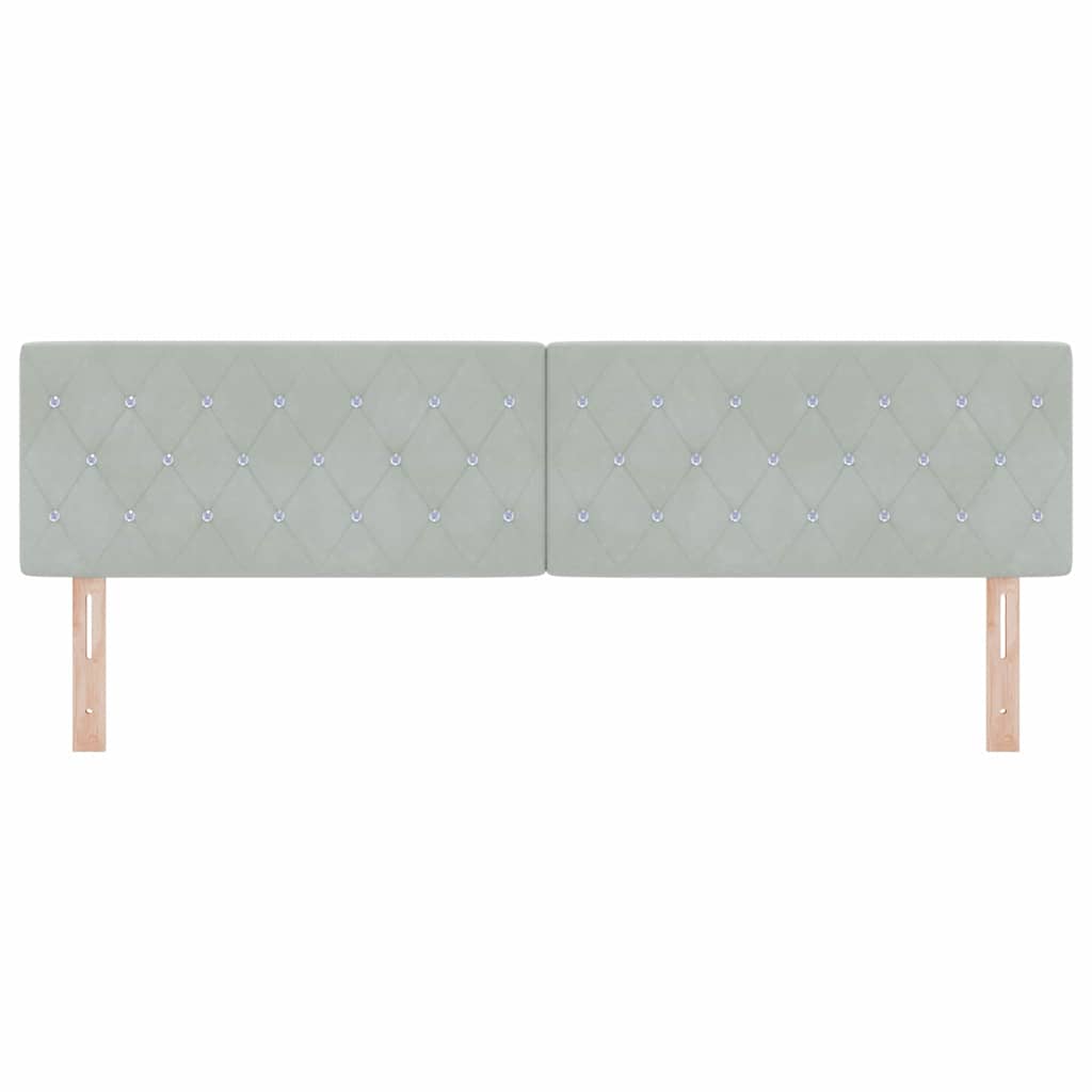 Headboard Light Gray 180 cm Velvet